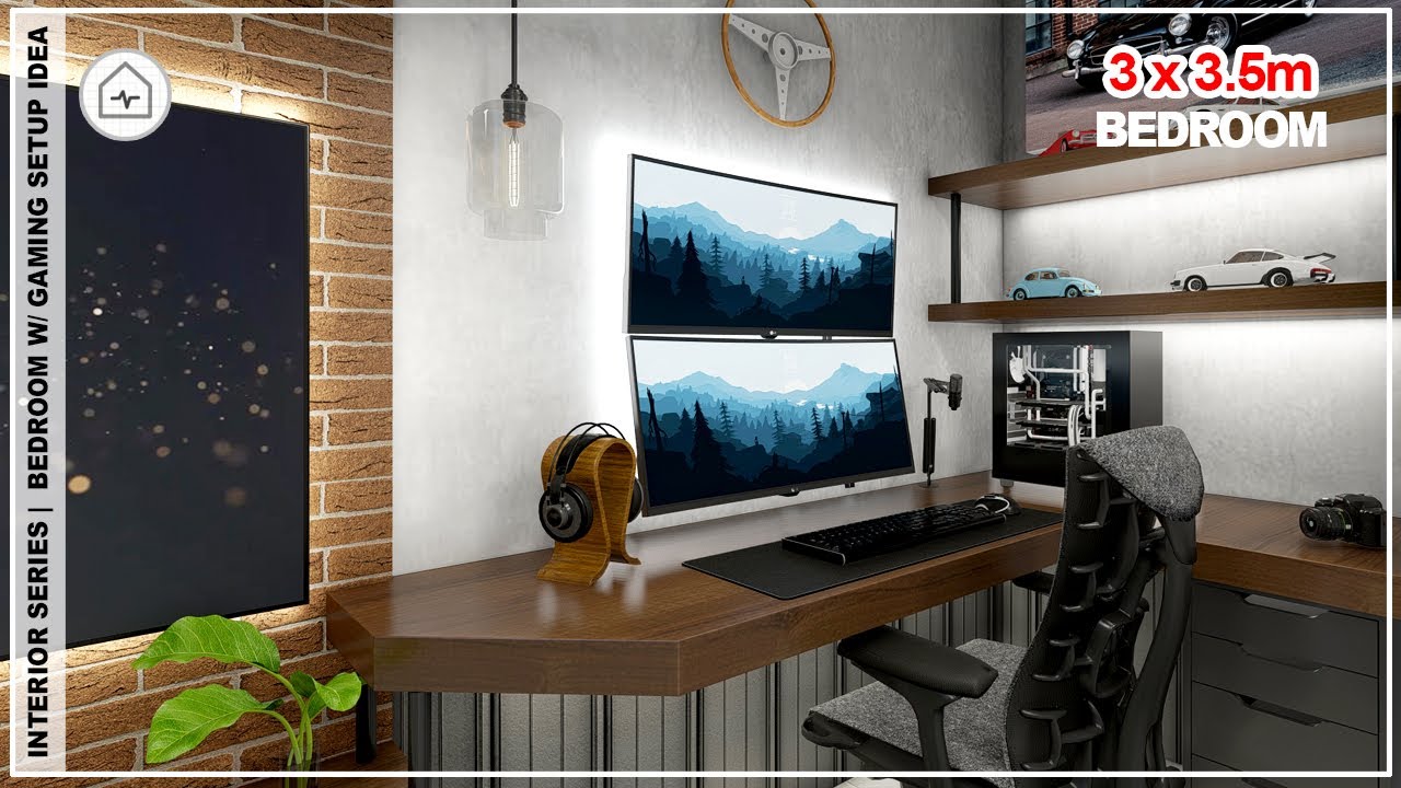 BED & PC SETUP 3m x 3.5m - Bedroom Gaming or Office setup | INTERIOR SERIES EP-8 | NEKO ART