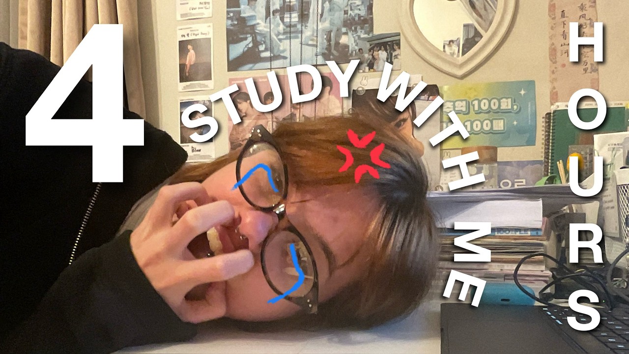 study with me live: 4 hours (real sounds, no music, 50/10 pomodoro technique) 🌷