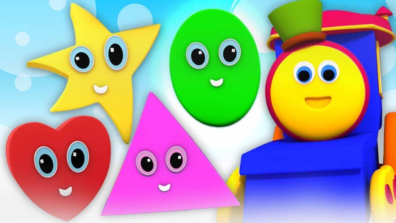 bob kereta | bentuk bergulir | bentuk video | Bob The Train | Shapes Go Rolling | Shapes Song