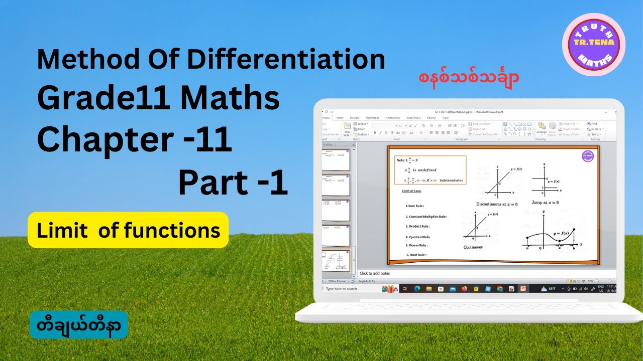 Grade11 maths chapter11, Limits Notes,  Methods of Differentiation, Tena
