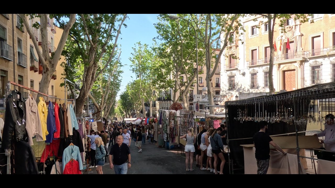 🛍️ El Rastro de Madrid 4K Walking Tour - Who Doesn't Like Shopping 🛍️
