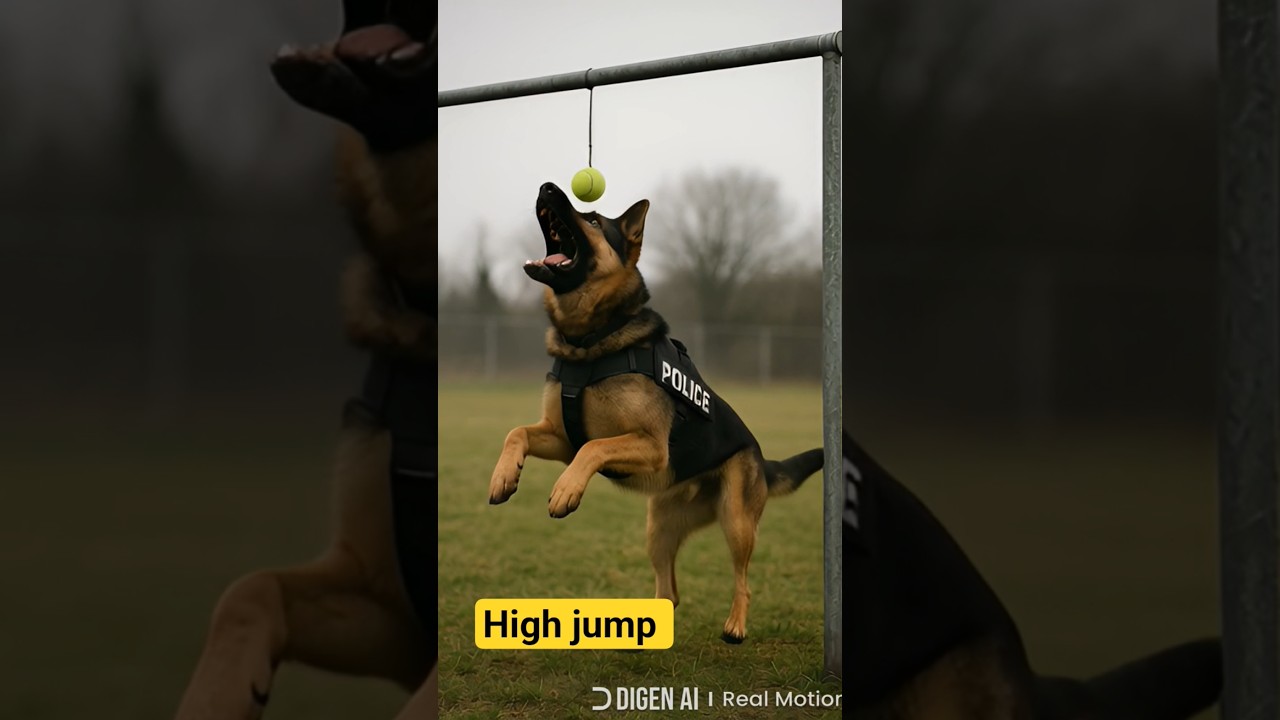High jump #ytshorts #shorts  #policedog  #training  #jumping  #smartdog  #catchball