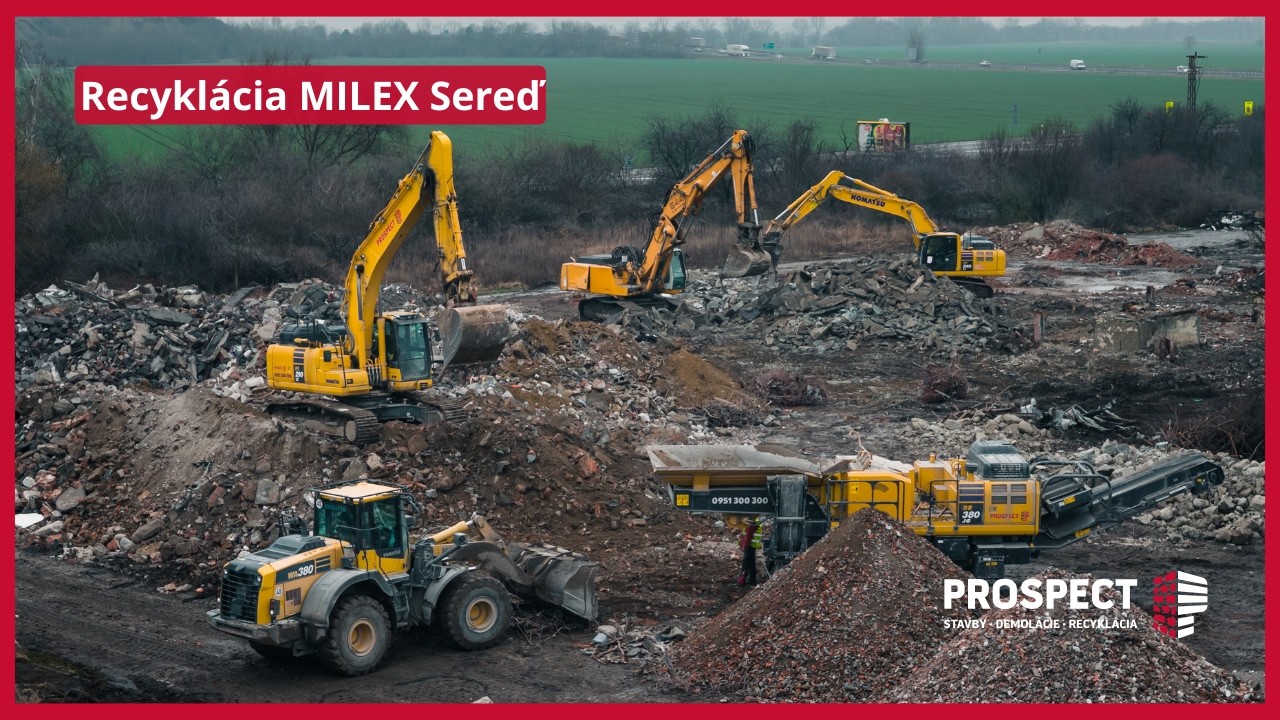 🚜♻️ Veľkokapacitné DRVENIE sute v areáli MILEX Sereď