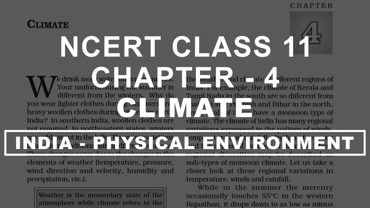Climate - Chapter 4 Geography NCERT class 11