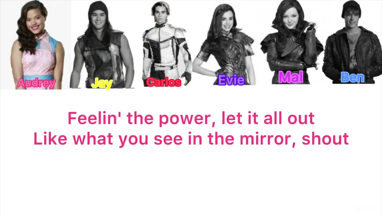 Set it off- Descendants 1 (Audrey, Jay, Carlos, Evie, Mal, Ben, Color coded lyrics)