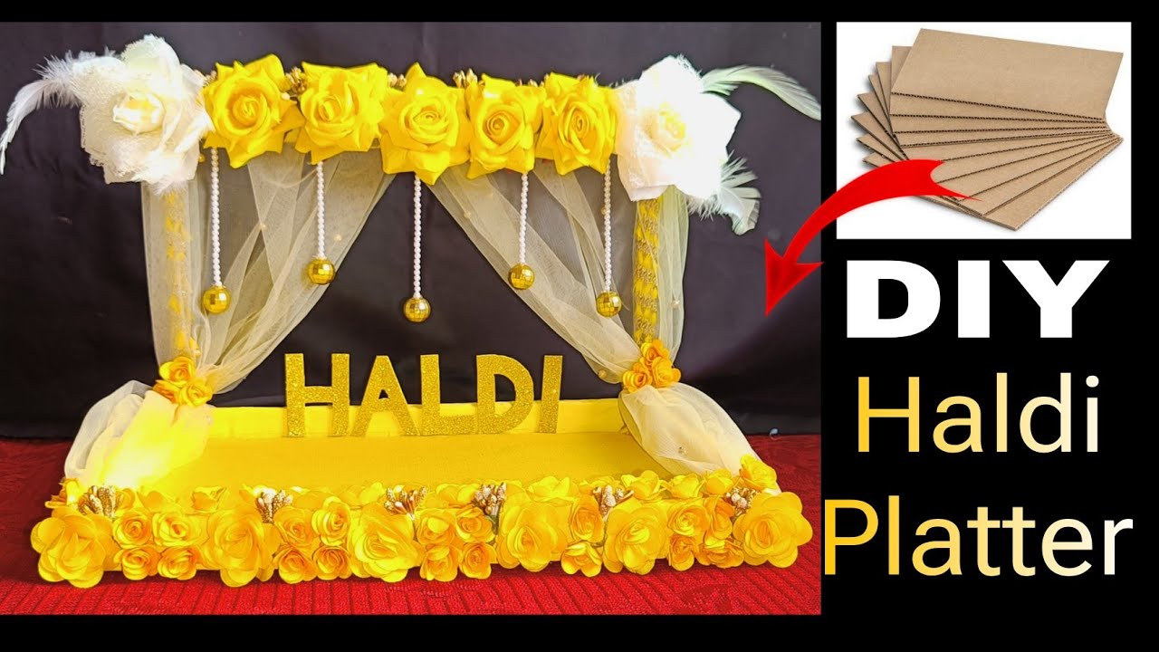 Haldi Platter Design #diy #easy #haldi #haldiceremony Haldi Platter For Weddings #shadispecial#diy