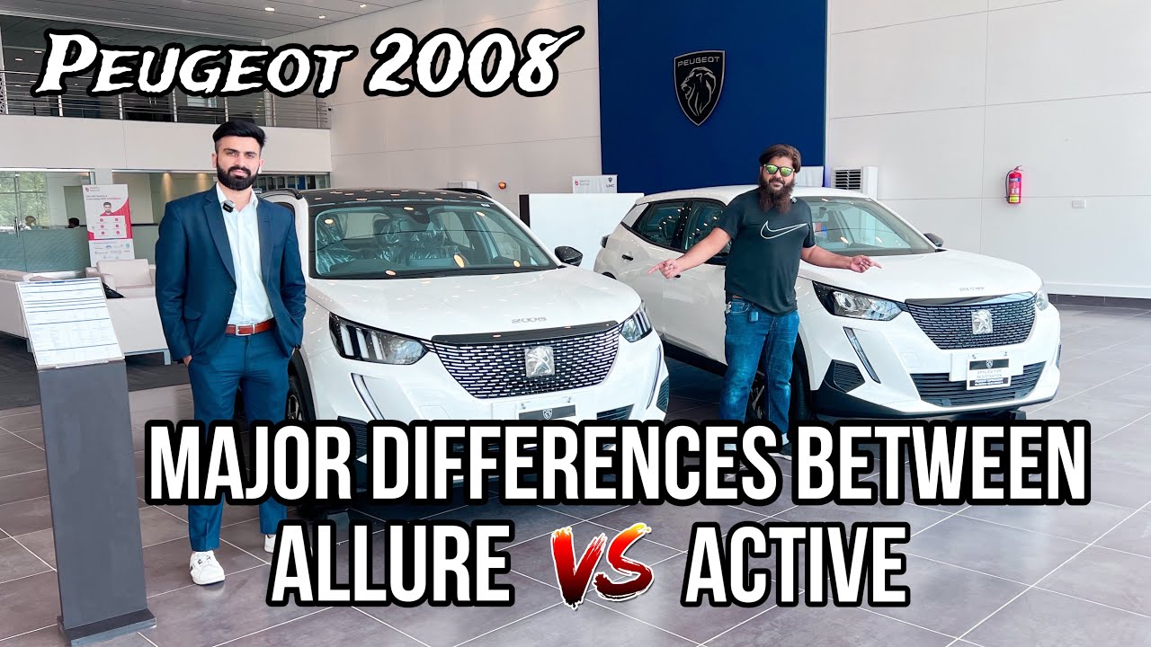 What are the major differences between Peugeot 2008 Active and Allure.