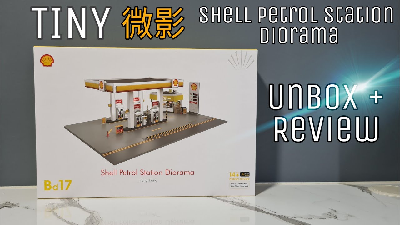 Миниатюрная диорама АЗС Shell BD17 1/64 (распаковка + обзор) Микросцена | Набор моделей АЗС Shell...