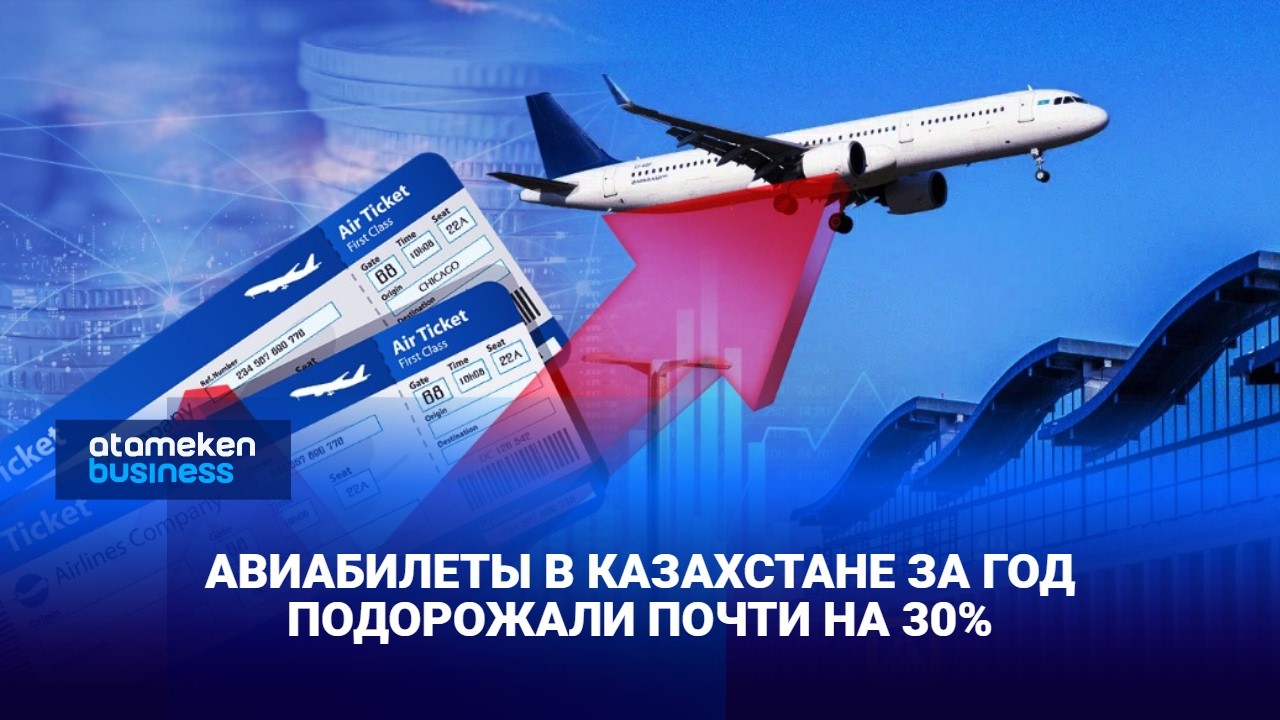 Авиабилеты в Казахстане за год подорожали почти на 30%