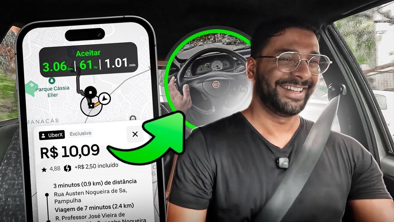 Fiquei 10 horas fazendo Uber no dilúvio com o Fiat Uno quadrado (sem ar) 🥵