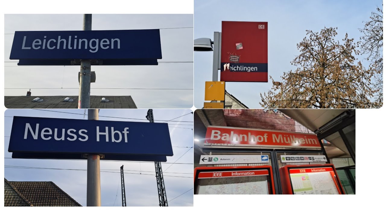 Bahnhof Leichlingen, Bahnhof Köln Mülheim, Neuss Hbf, und Eisenbahnverkehr