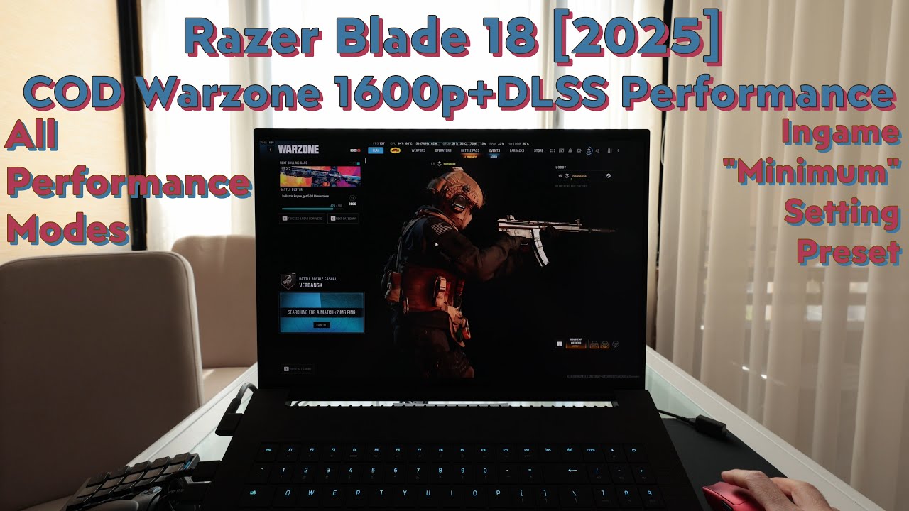 Razer Blade 18 [2025] COD Warzone 1600p 240hz minimum preset + DLSS Performance