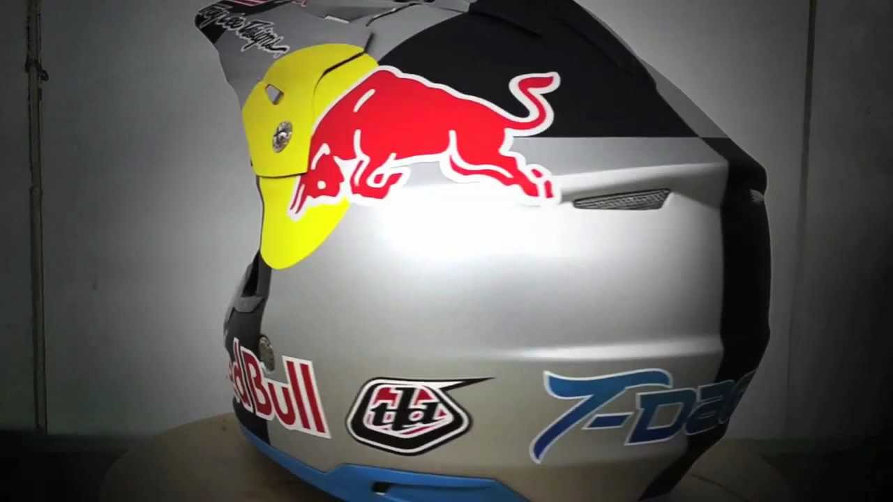 Troy Lee Designs painting Tyler Medaglla's Red Bull Helmet