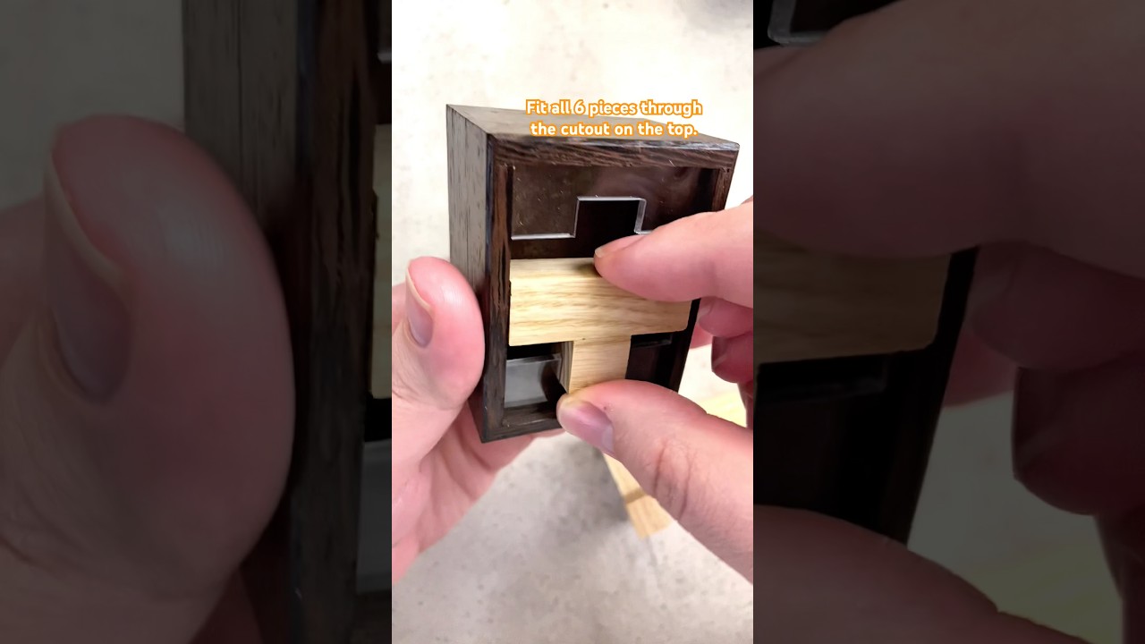 Fit the pieces into through the cutout on the top. #puzzlesolving
