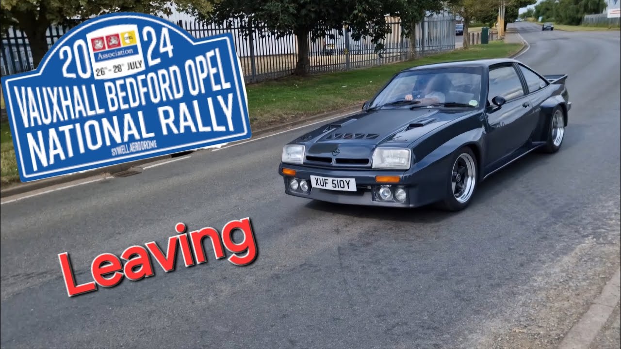 Classic Vauxhalls and Opels leaving VBOA 2024 sywell