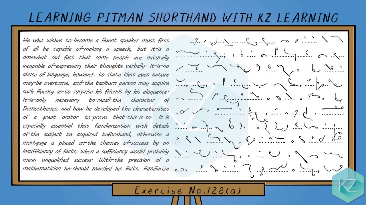 Exercise No.128 @ 60 WPM - Pitman Shorthand Dictation - KZ Learning