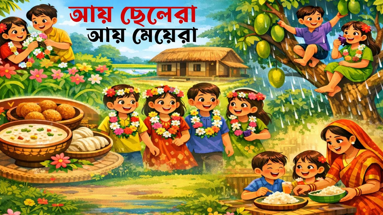আয় ছেলেরা আয় মেয়েরা | জনপ্রিয় বাংলা শিশুতোষ ছড়া | Kids Bangla Rhyme | Cartoon Video | Ay Chelera