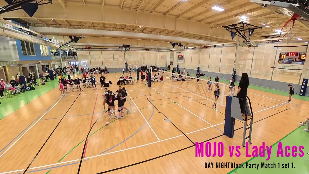 MOJO 13 1 vs Lady Aces VBC at Block Party Tournament Game 1 set 1