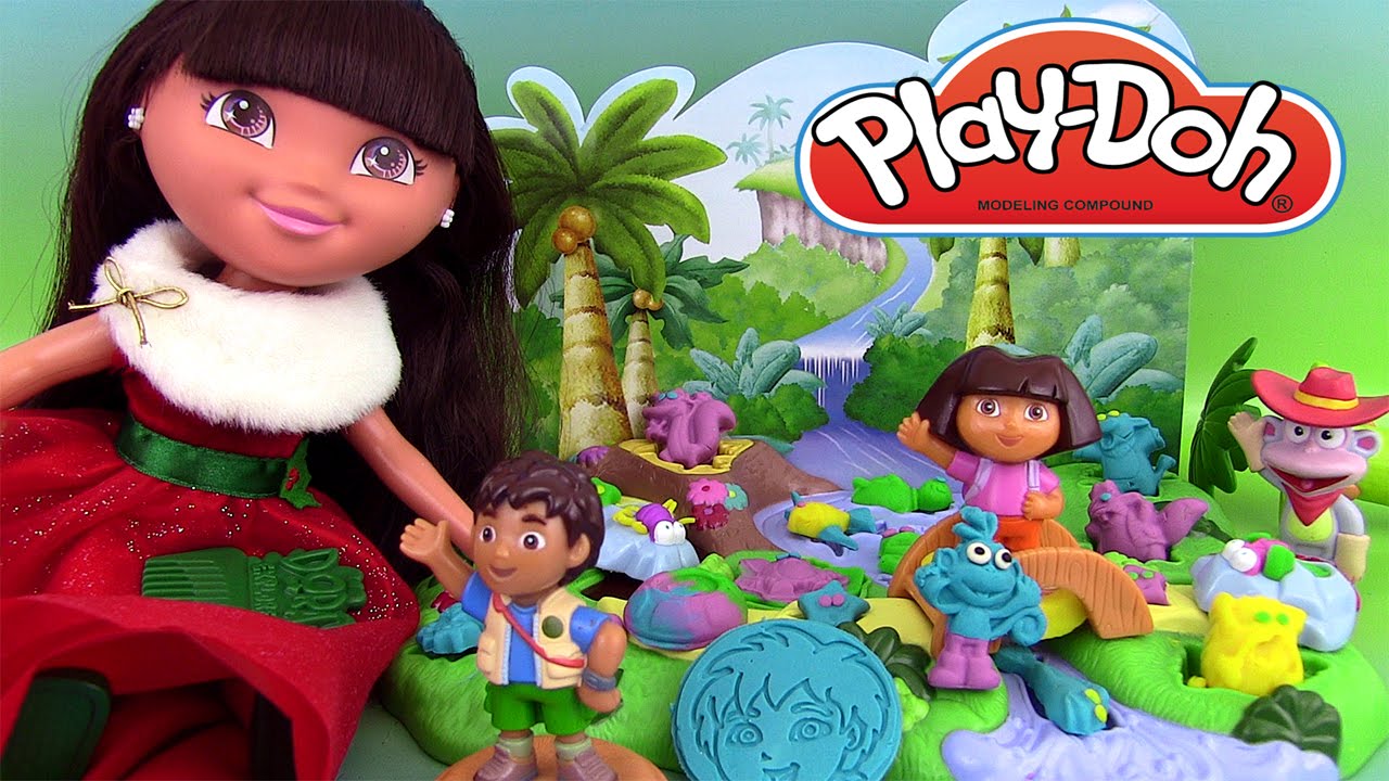 Pâte à modeler Play Doh Dora l'exploratrice Dora the Explorer Set Diego Stamper