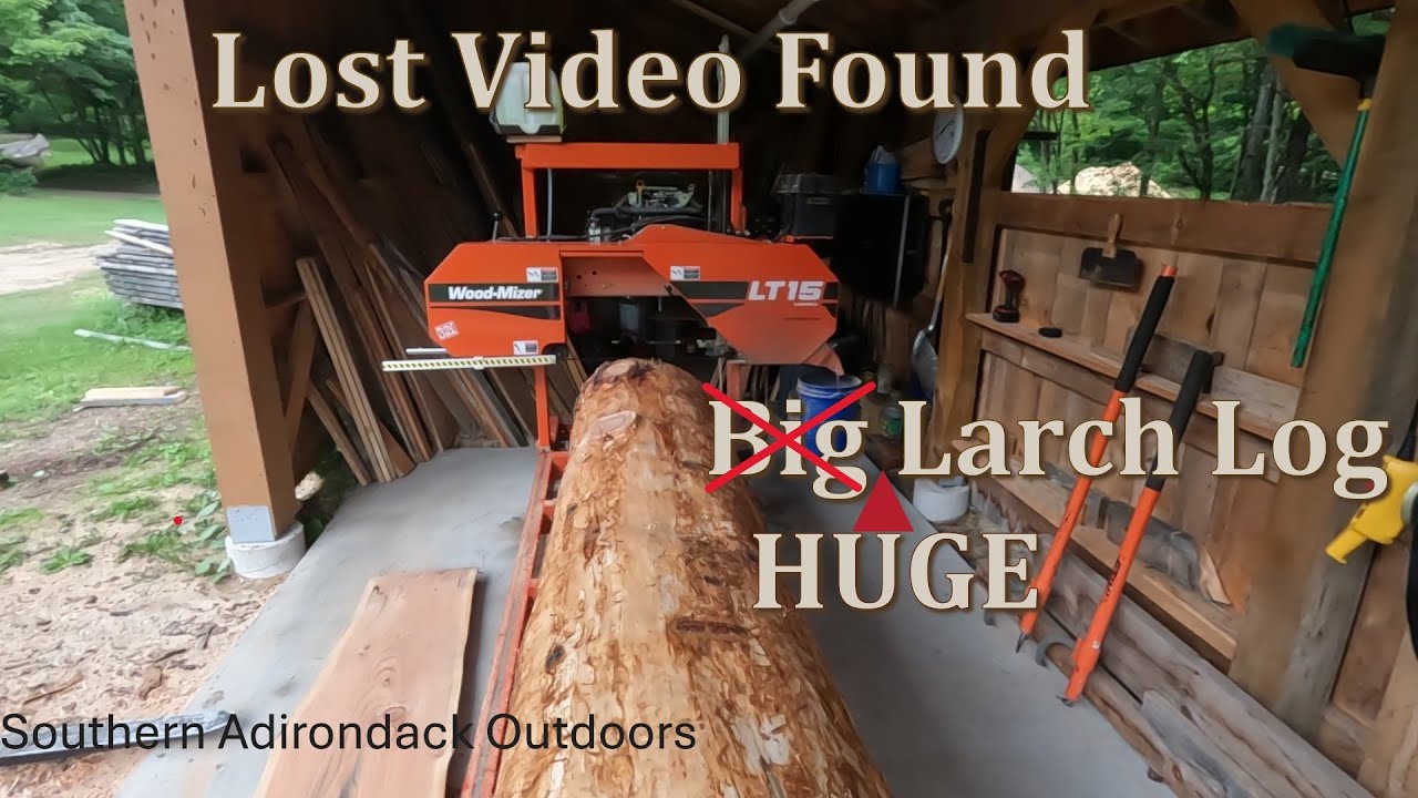 Huge Larch on the Wood-Mizer LT15 #adirondacks #woodmizer #sawmill