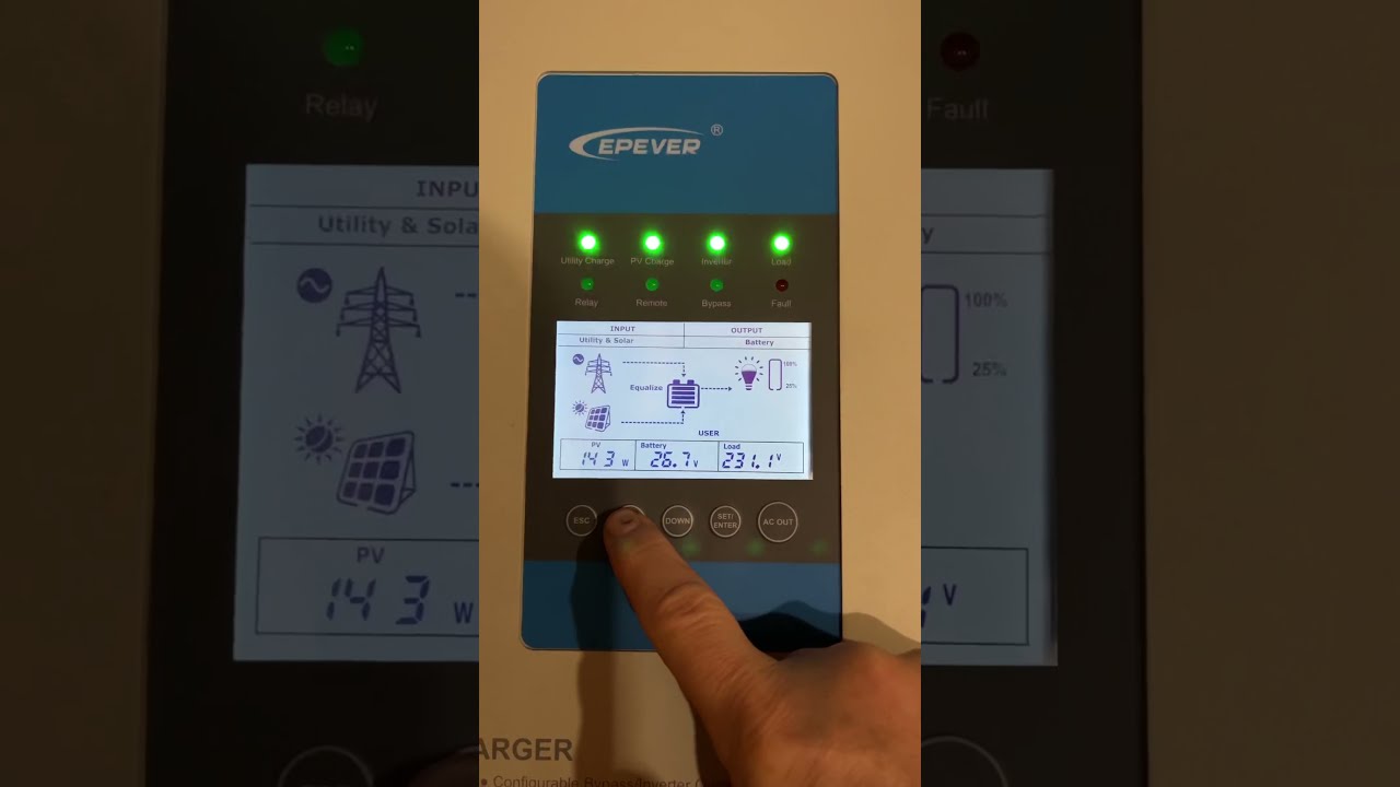 Sistem Fotovoltaic offgrid pt cabana cu invertor EPEVER UPower 2.4Kw 24V acumlatori LifePo4 200Ah