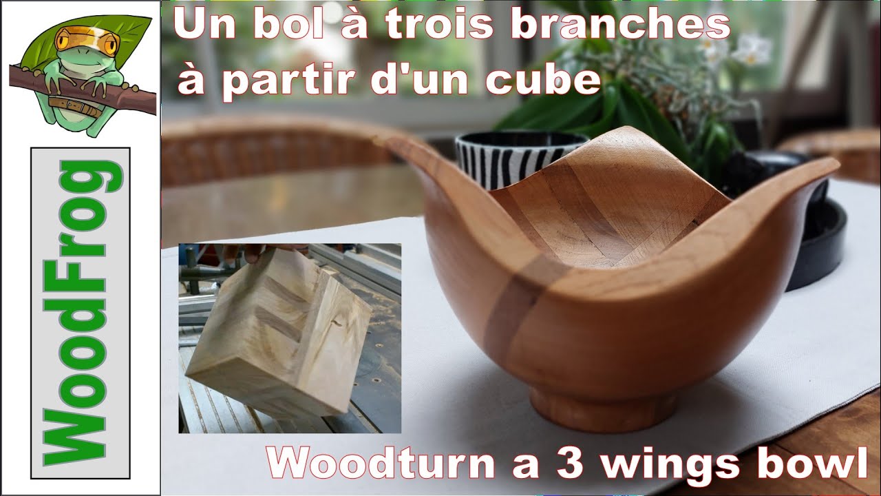 Réalisation d'un bol à trois ailes à partir d'un cube