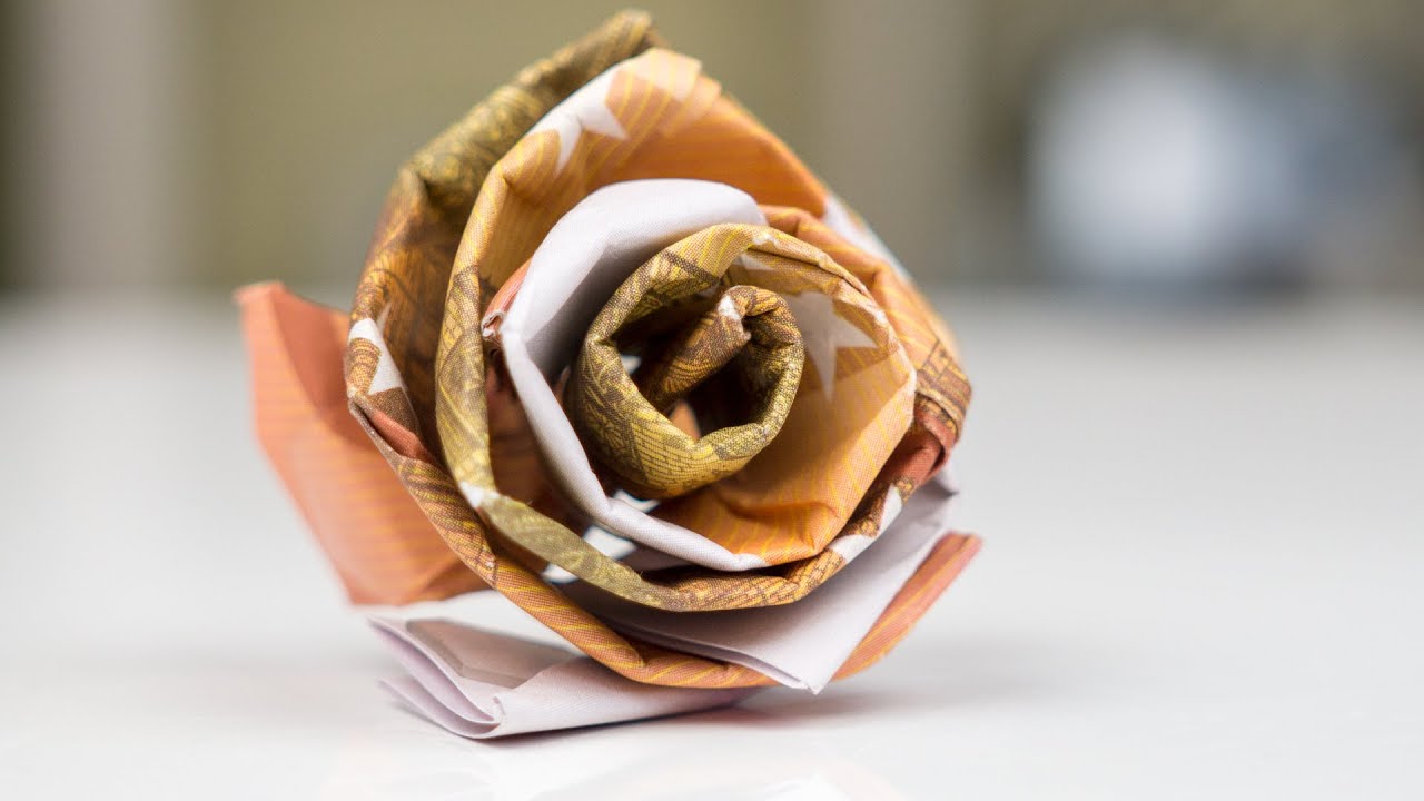 Geldgeschenk Idee Hochzeit - Rose aus Geld basteln
