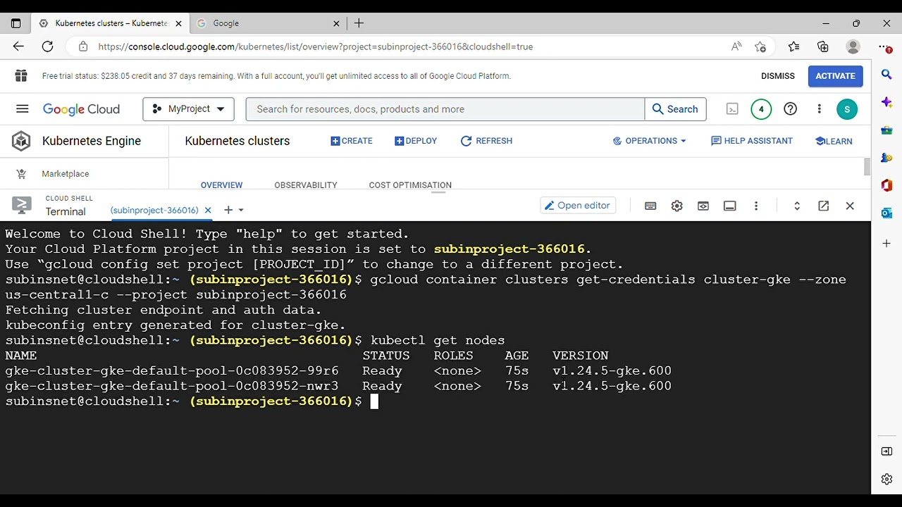 Google cloud-Kubernetes Introduction