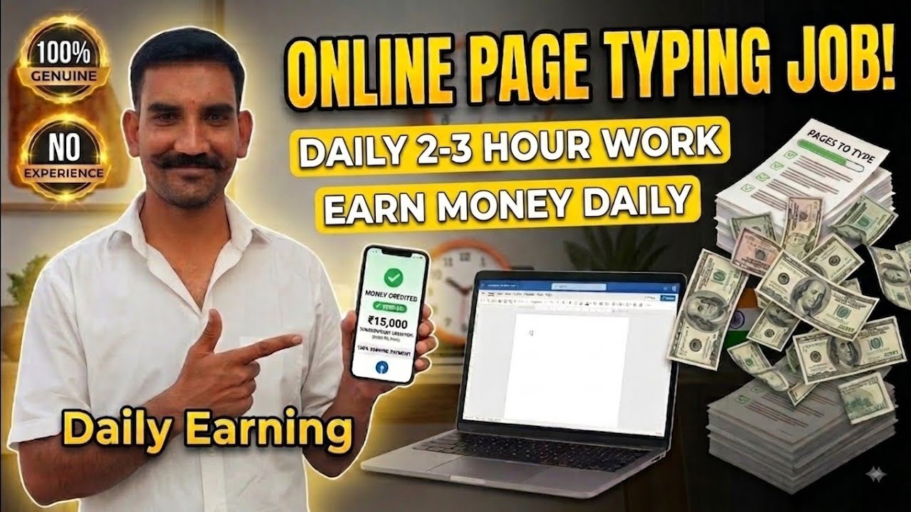 🤑 Earn ₹40,000&ndash;₹50,000 Typing From Home | ⚡Genuine Online Typing Jobs