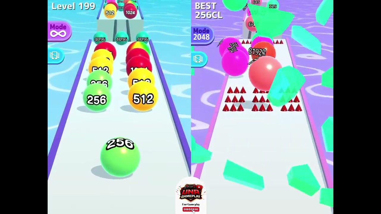 Ball Run 2048 [Max Score 256A] Vs Ball Run Infinity Mode [8192AH]