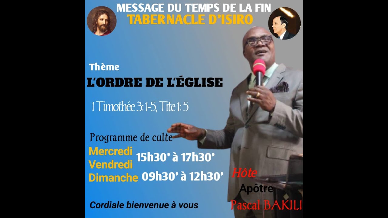 CULTE DOMINICAL DU 18/01/2026 - L'ORDRE DE L'EGLISE - APOTRE PASCAL BAKILI