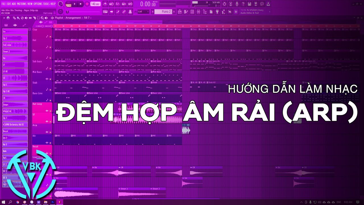 Hướng Dẫn Soạn Đệm Hợp Âm Rải (ARP) Bằng Piano | FL Studio | VBK MUSIC