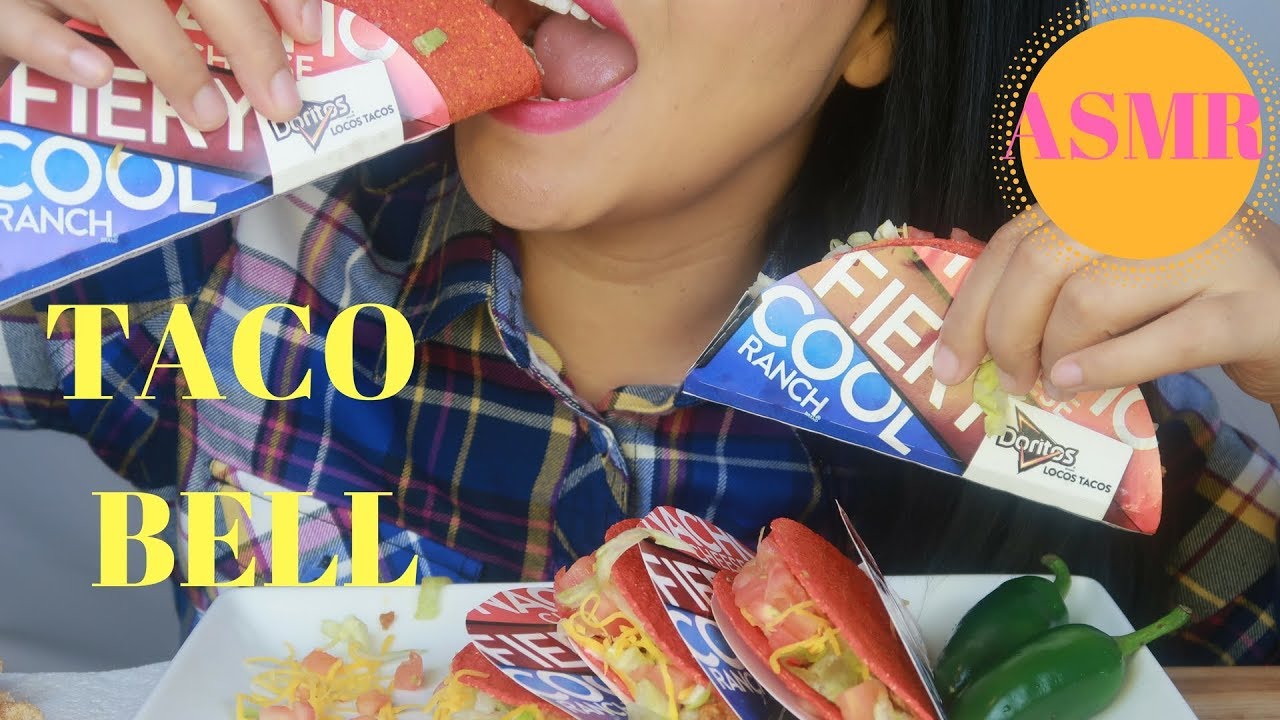 ASMR - Taco Bell - Fiery Dorito Locos Taco Supreme Eating Sounds (No Talking)