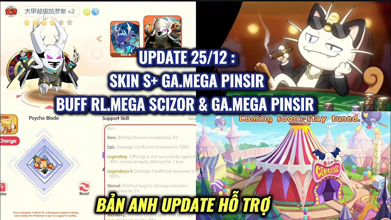 Pocket Incoming - Update 25/12 : Skin S+ GA.Mega Pinsir và Hình ảnh Tuyệt kỹ | Bản Anh Update hỗ trợ