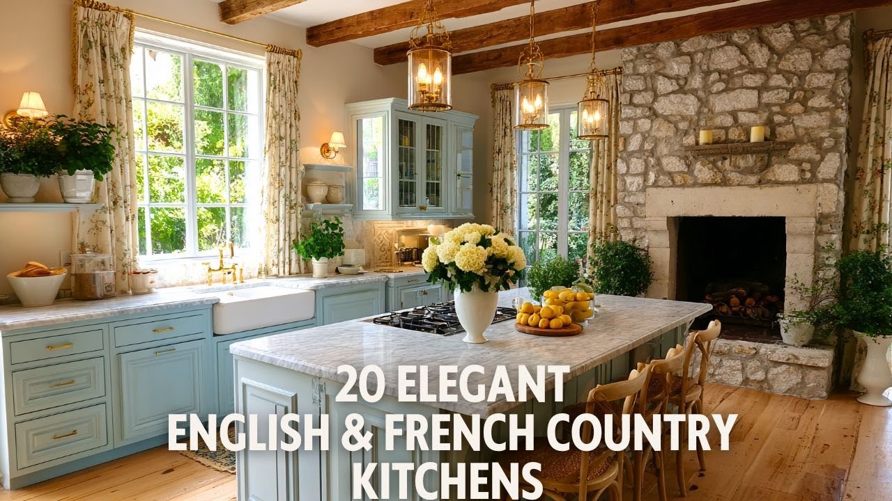 20 Elegant English & French Country Kitchens with Antique Touches You'll Adore