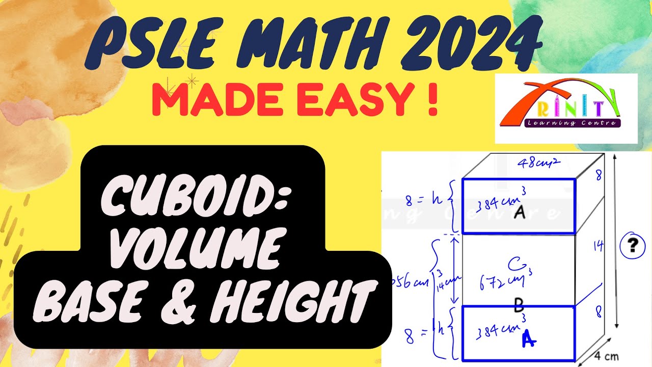PSLE 2024 Математика PSLE ​​- Объем параллелепипеда, площадь и высота