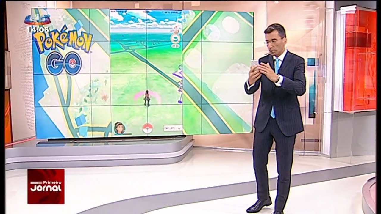 Pókemon Go apanhado em DIRETO no Primeiro Jornal da Sic