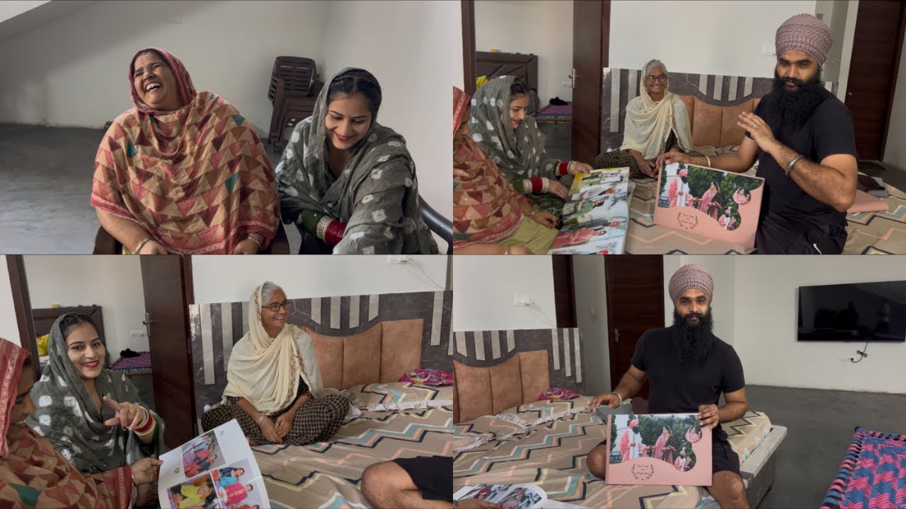 viah di album 💿 a giya manjit te mummy vkh vkh k khus hoi jndiya 😂