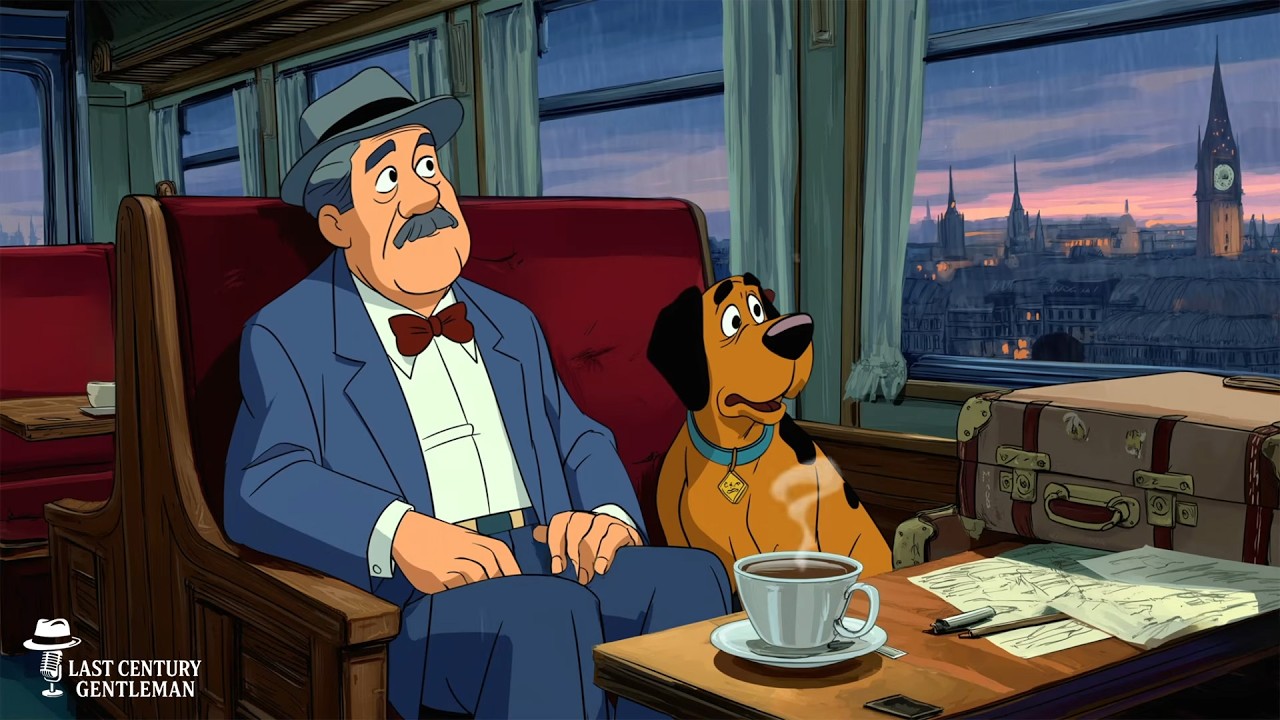 A Gentleman’s Quiet Train Journey at Dusk | Oldies Playing in Another Room & Timeless Reflections