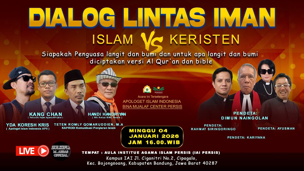 DIALOG LINTAS IMAN | SIAPAKAH PENGUASA LANGIT DAN BUMI @BMCPERSIS 