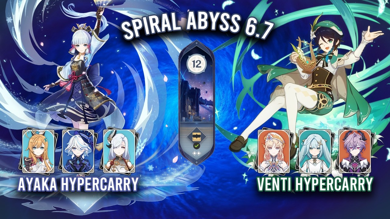 Spiral Abyss 6.7 - C4 Ayaka Hypercarry & C0 Venti Hypercarry | Genshin Impact