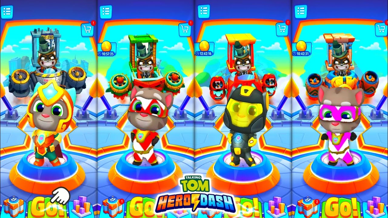 Talking Tom Hero Dash : Ultra & Colour Suit Hyper Hero Tom & Saving The All Heroes & Running Games
