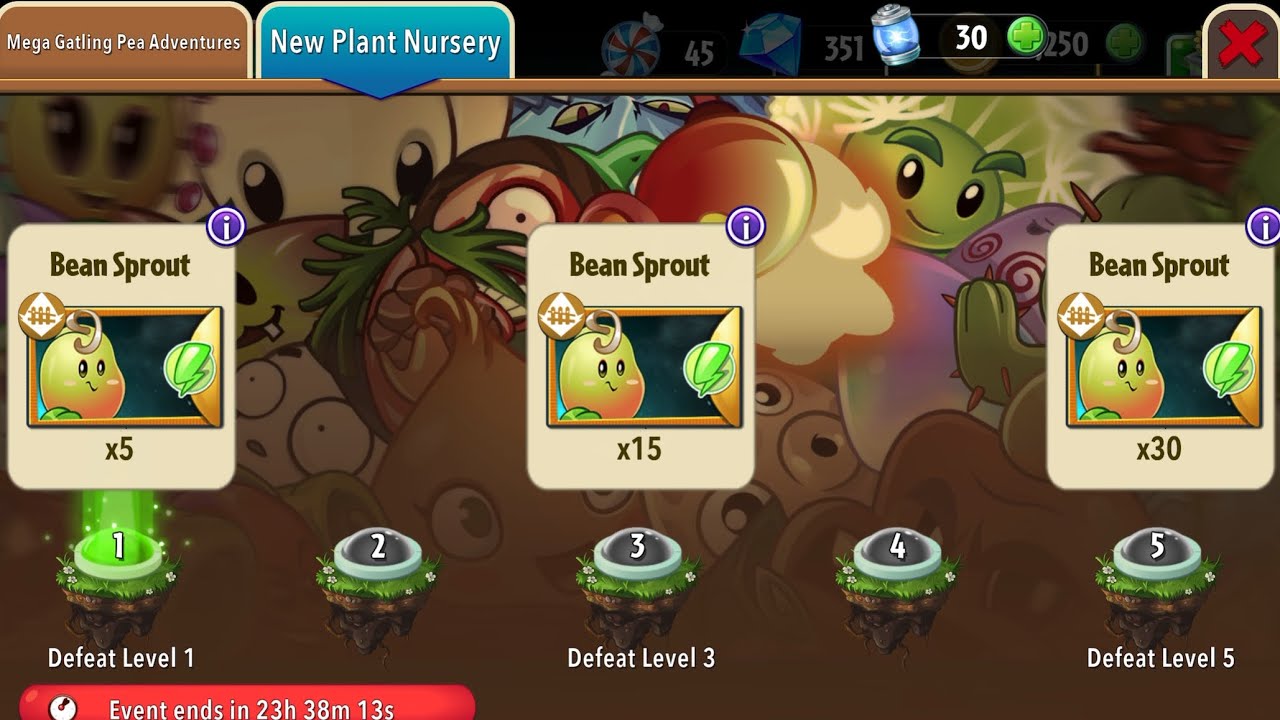 Bean Sprout 🍐 lvl 1–5 Plant of the Week NEW PVZ2 Plants vs. Zombies 2