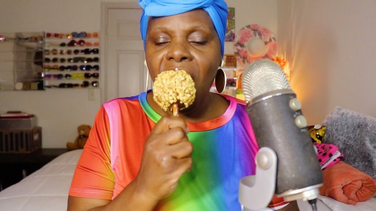 Caramel Candy Apple Treat ASMR Eating Sounds