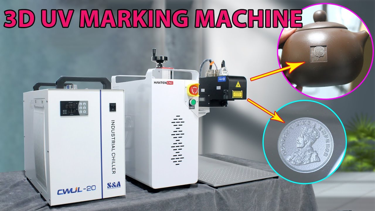 15W UV 3D  mini split laser marking machine quickly marks exquisite patterns