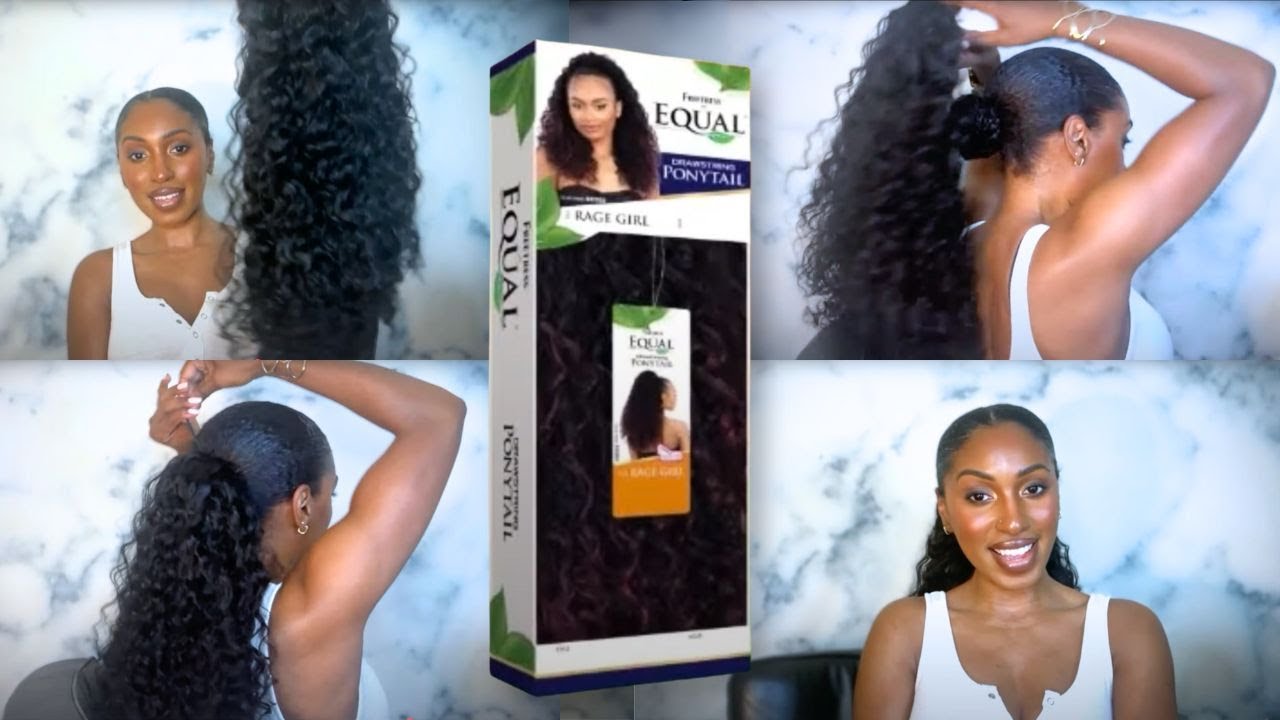 FREETRESS EQUAL RAGE GIRL Drawstring Ponytail 24' - Color: 1B | (LIVE Edit)