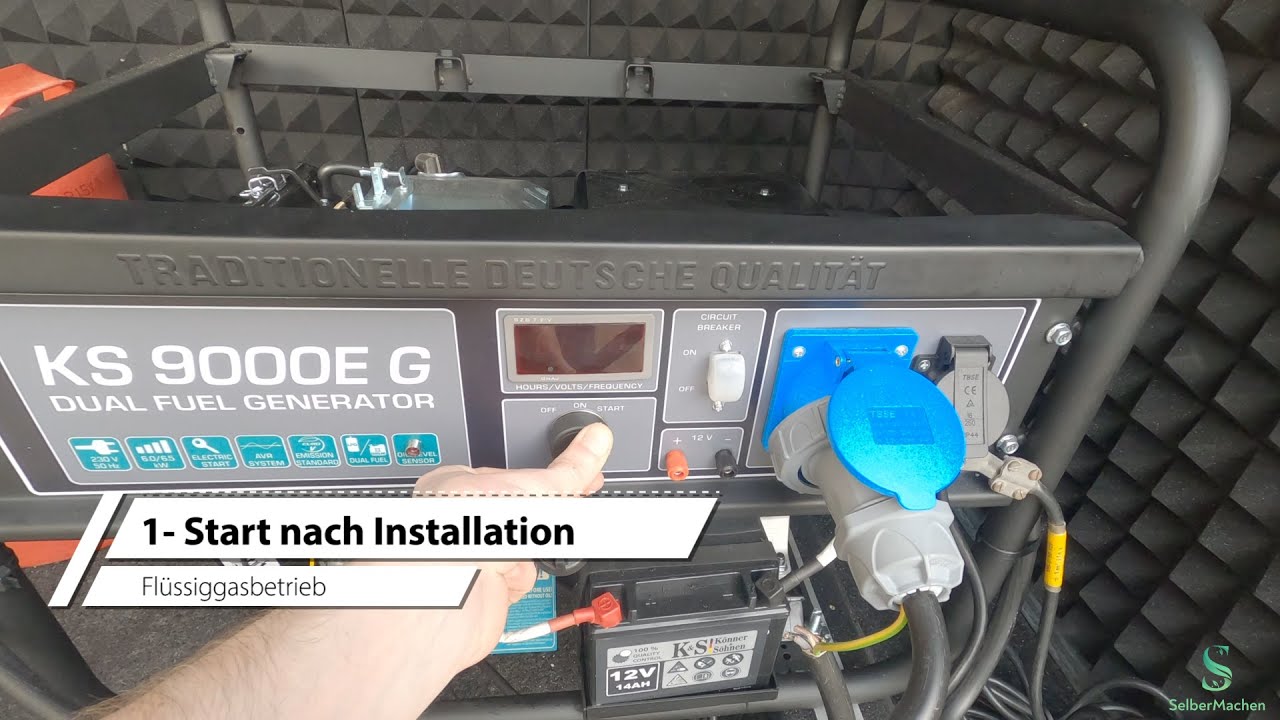 Notstrom ins Haus einspeisen, Könner & Söhnen KS 9000E G, Einhausung, Motor einlaufen und Ölwechsel