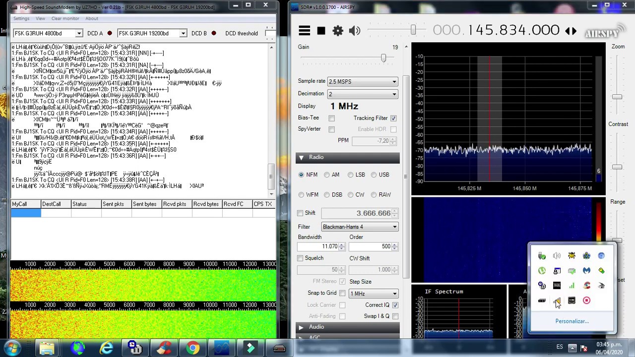 Chinese Satellite CAS-4A, BJ1SK 4800bps GMSK Telemetry Decoding. Pass over Costa Rica