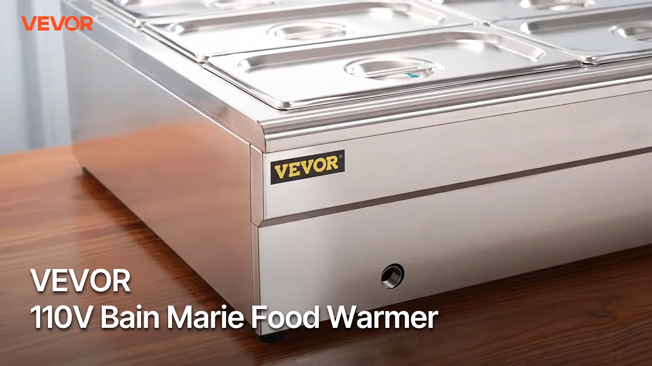 VEVOR 110V Bain Marie Food Warmer, keep the food warm without sticking, burning, or drying out.