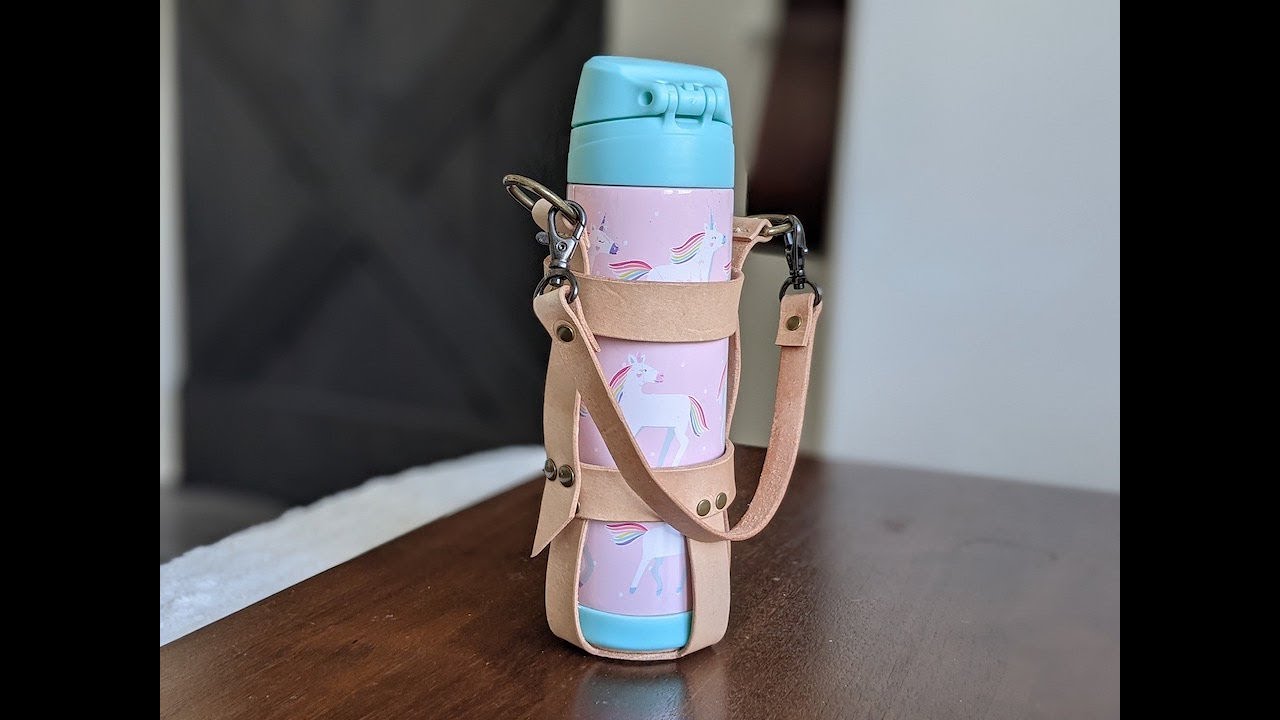 A Leather Water Bottle Holder